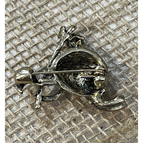 Turtle Brooch Lapel Pin Hobo Figural Jewelry Gold Tone Pendant Novelty Whimsical - Picture 4 of 7